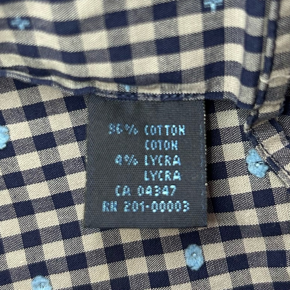 BLU by Polifroni Button Down Dress Shirt Blue Check Size XL - Picture 6 of 8